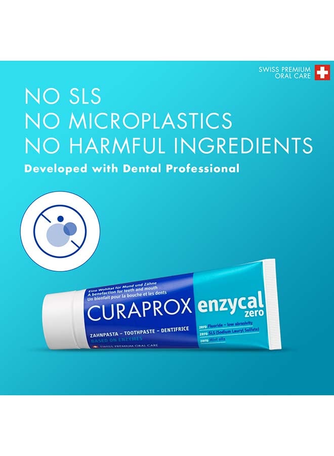CURAPROX Enzycal Zero Toothpaste | Fluoride-Free, Sls-Free & Menthol-Free Formula | Gentle Oral Care With Natural Enzyme Protection | 75Ml, Made In Switzerland - Image 3